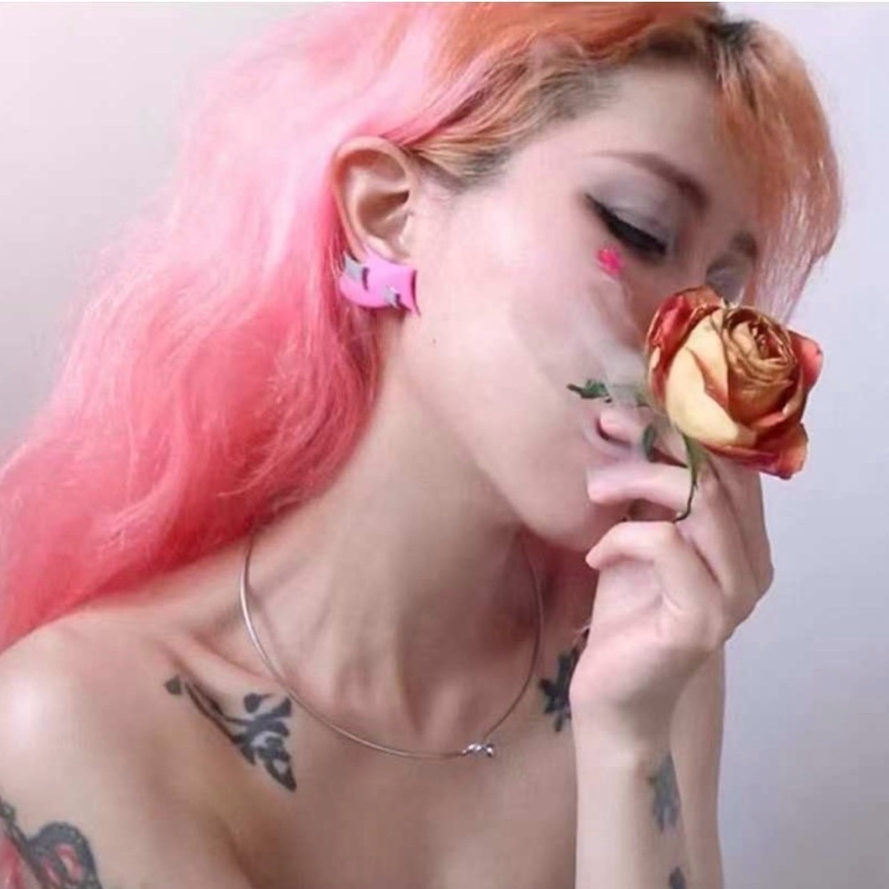 Pink Resin Hoop Earrings — Women Jewelry Earrings